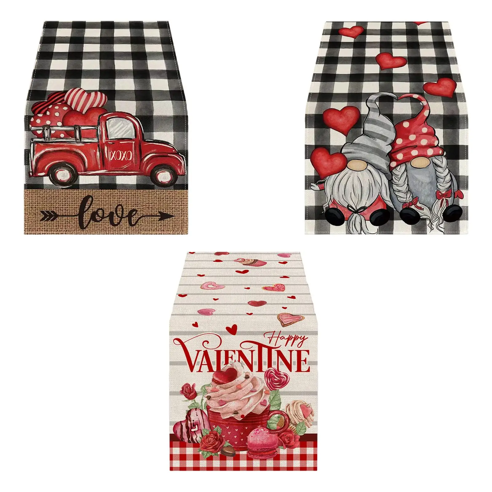

Декоративная настольная дорожка на День святого Валентина, 72-дюймовый сезонный обеденный стол, украшение для дома, годовщины, свадьбы