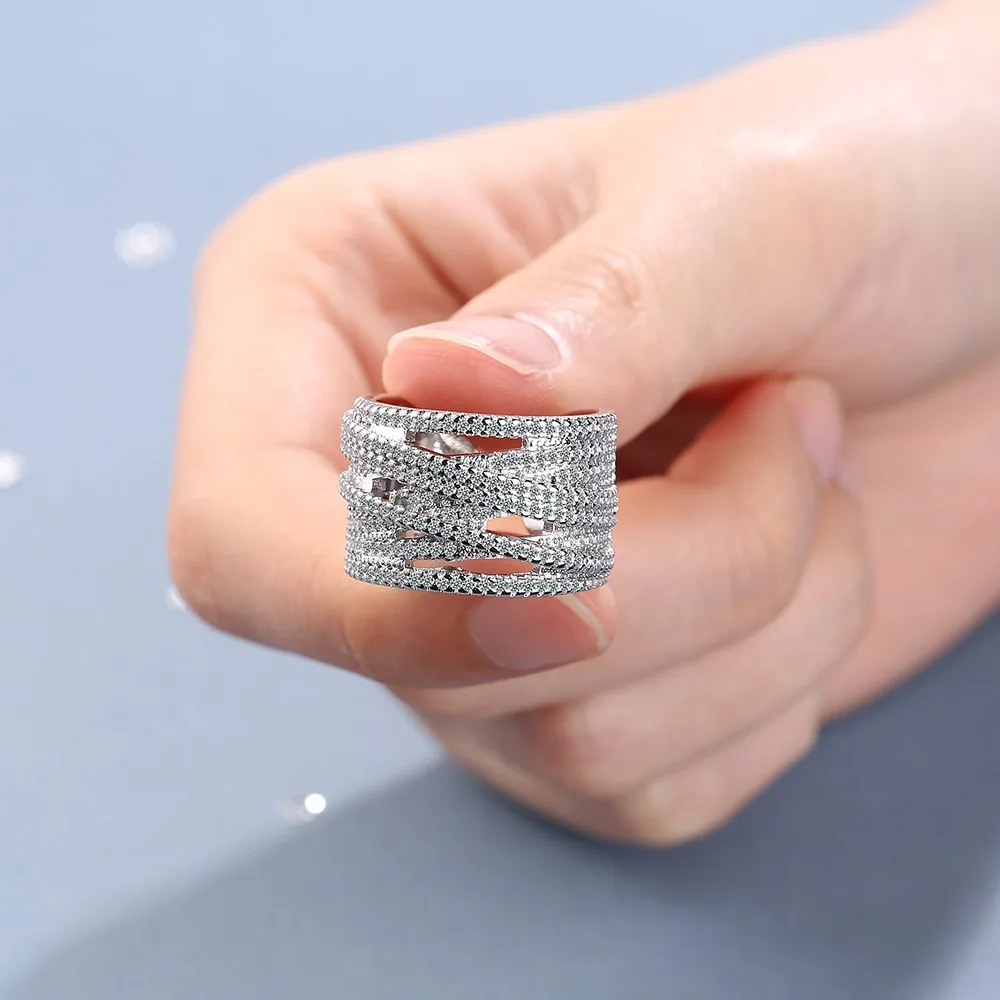 

DIWENFU 100% 925 Silver Sterling FL Diamond Ring for Women Men Fine Anillos De Bague or Jaune Wedding Diamond Jewelry Rings Box