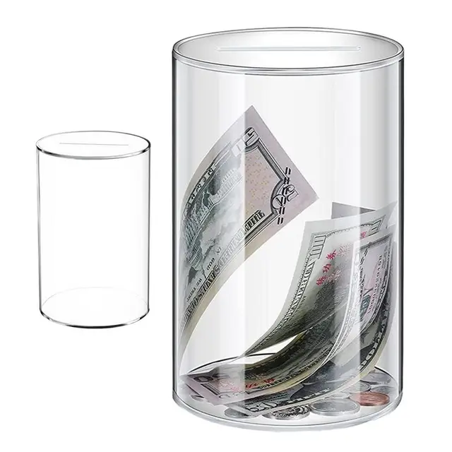 Money Box, 5.000 Dollar Savings Box, Motivational Money Box, Money Box for  Boys and Girls, Personalized Money Box, Clear Acrylic Box 