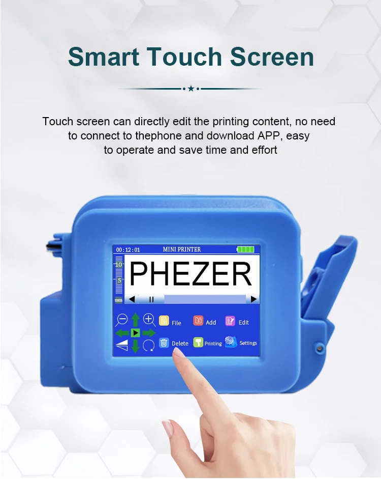 28 Languages 12.7mm Mini Printer PC13 Portable Printer QR Bar Batch Code Date Nu