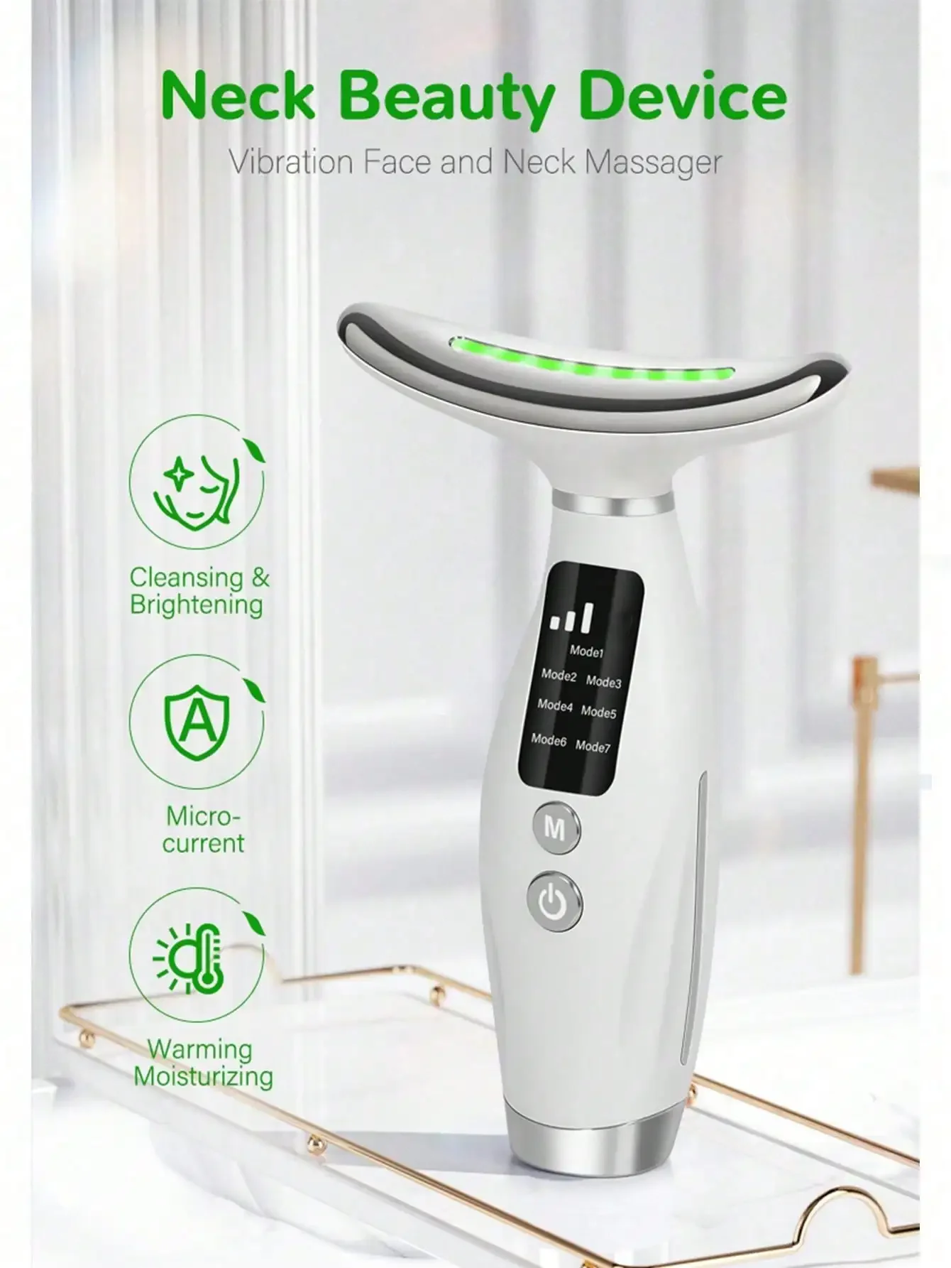 Appareil de beauté pour le cou avec luminothérapie et 7 vitesses_voghion.com
