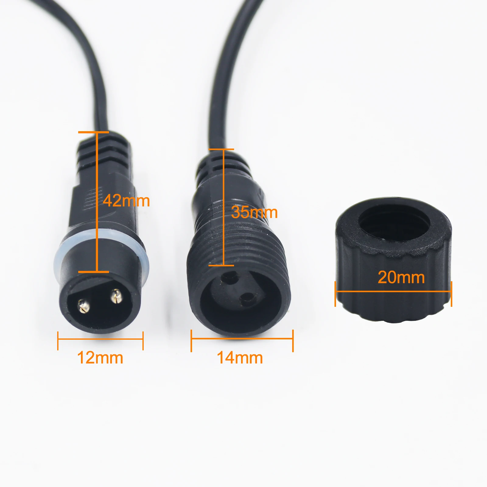 3M Extension Cable for Solar Panel 1/2/5/10pcs Waterproof Cable 2 Pin Male to Female Connector Floodlight Universal 3M Cable