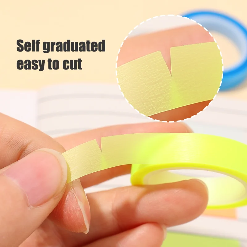 10/1Roll Marking Stickers Transparent Fluorescent Tape for School Office self adhesive stickers,stationery stickers,paper stickers,adhesive stickers,roll packaging stickers,stationery tapes,stationery supplies