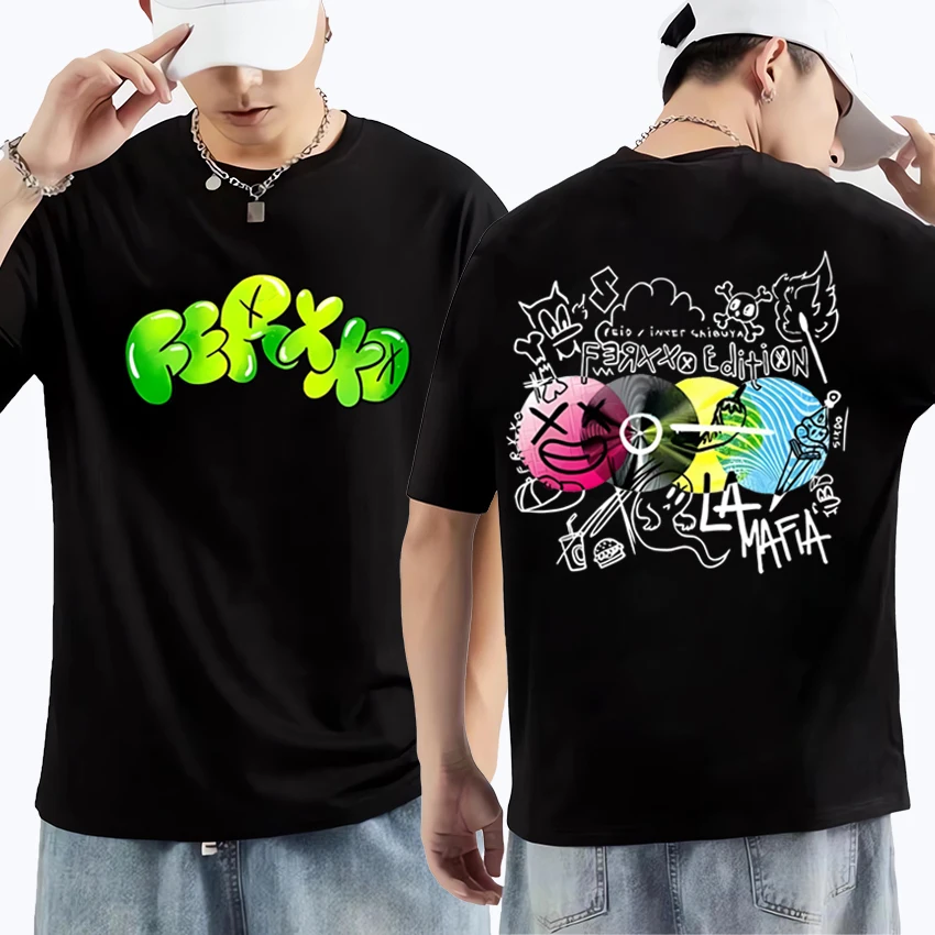 

Rapper Feid Ferxxo vintage T shirt Men Women Hot Fashion Hip Hop streetwear Oversized 100% Cotton Tops short sleeve Unisex Tees