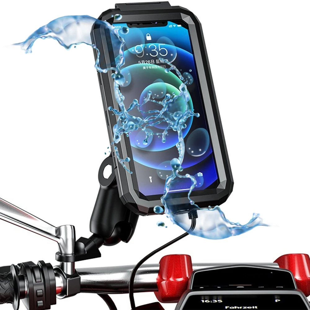 Motorcycle M8 - M10 Mirror Mount & Quick Grip XL Holder for Samsung Galaxy Note 8 (sku 52283)