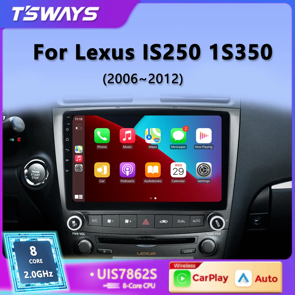 

Tsways Car Radio For LEXUS IS200 IS250 IS300 IS300C Android 12 Auto Multimedia Wireless Carplay Car Stereo 4G DSP 48EQ 2 Din