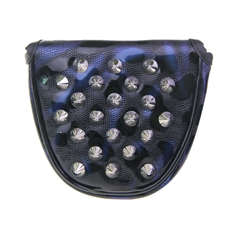 핫 골프 리벳 퍼터 커버, 대형 반원 헤드 커버, 퍼터 보호 캡 커버, Pu 원단 마그네틱 버클