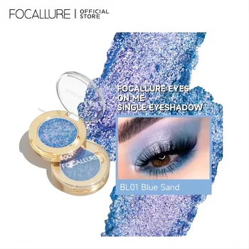 FOCALLURE 글리터 아이섀도우 팔레트, 카멜레온 단색 메탈릭 샤이니 피그먼트 쉬머 아이섀도우 파우더, 여성 메이크업 화장품