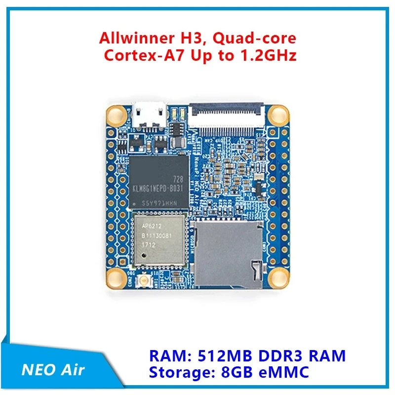 Nanopi NEO Air Allwinner H3 4 ھ Cortex-A7 512MB DDR3 + 8G EMMC Wifi  Ubuntucore ̴ IOT  