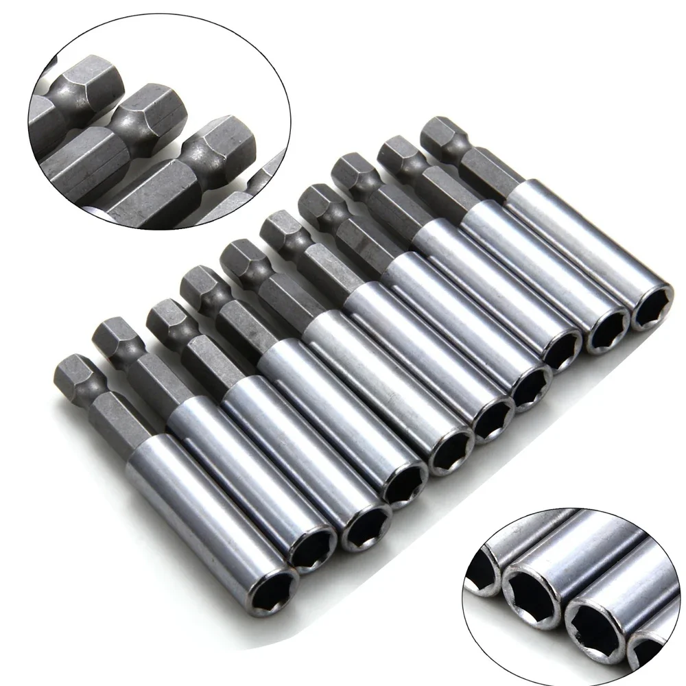 

10pcs 1/4" Hex Shank Extension Extend Socket 60mm Screwdriver Drill Bit Extender Bar Rod
