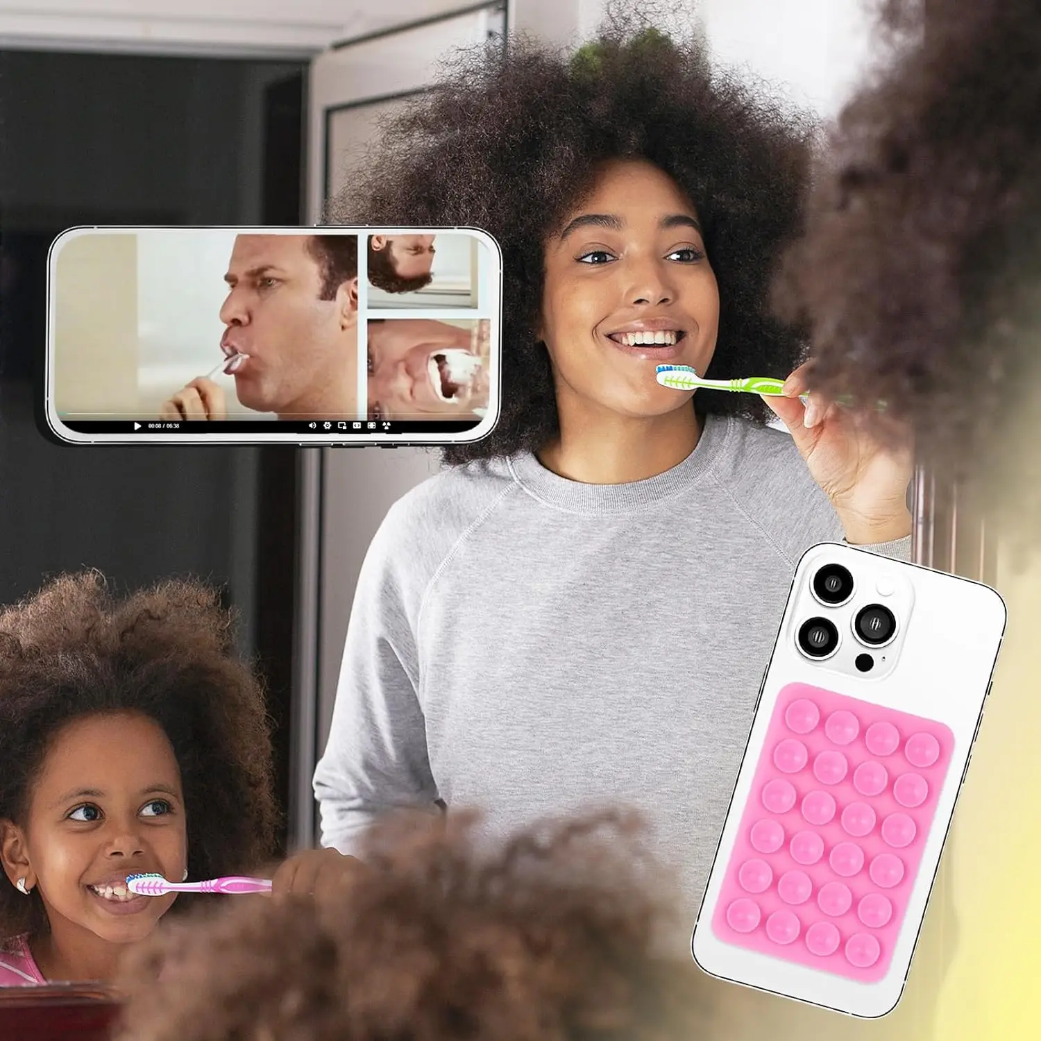 Dual-Sided Suction Cup Phone Stand and Grip