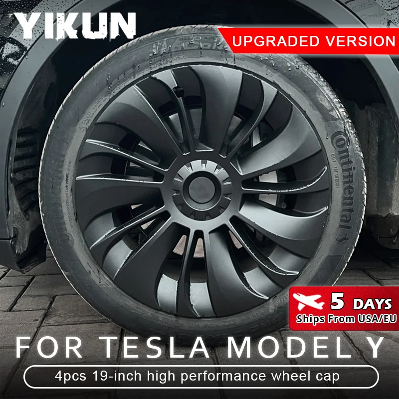 4PCS 19-Inch Hub Cap Replacement for Tesla Model Y (2023–2024) 1