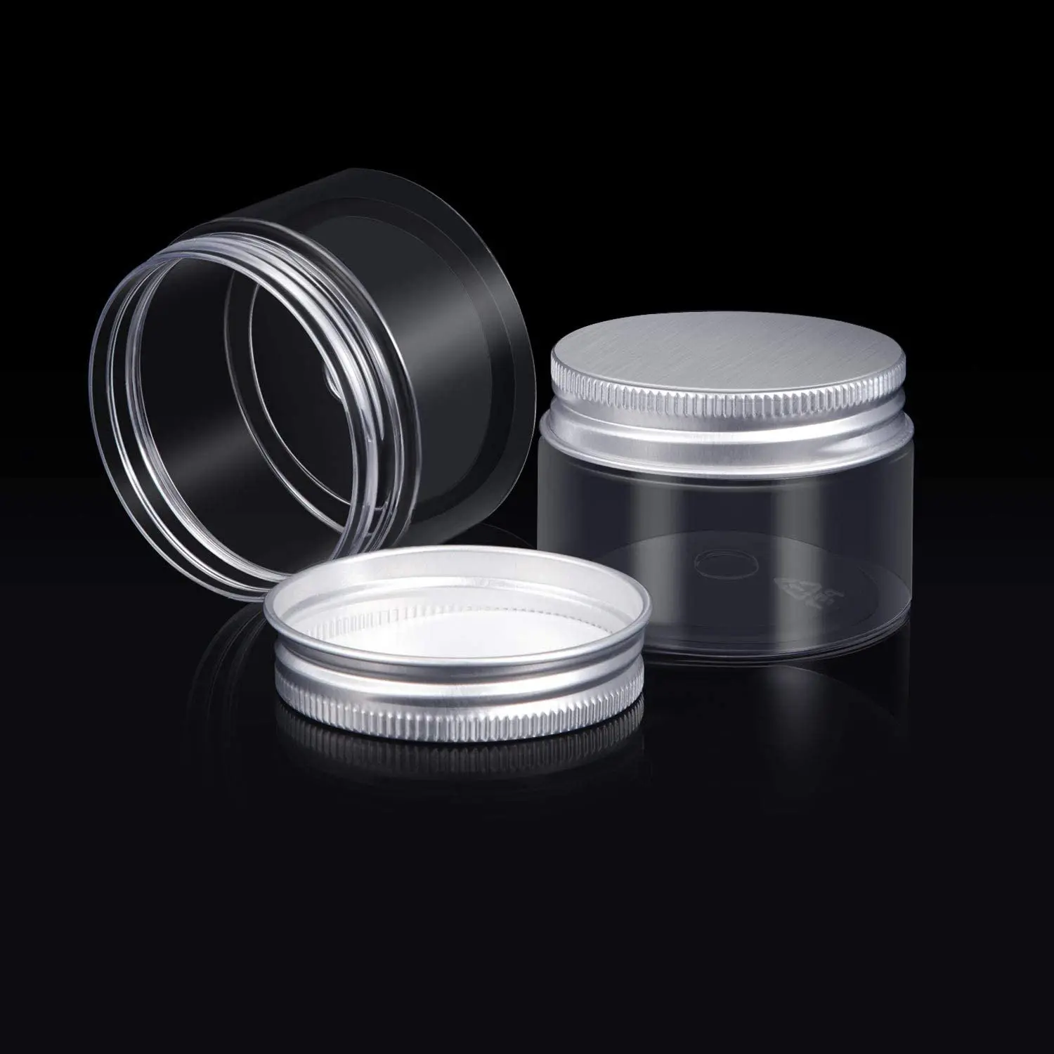 

50pcs 20g 30g 50g 100g 150g Empty Clear Cream Jars Cosmetic Storage Pot with Aluminum Cover Anti-light Containers Sample Bottles