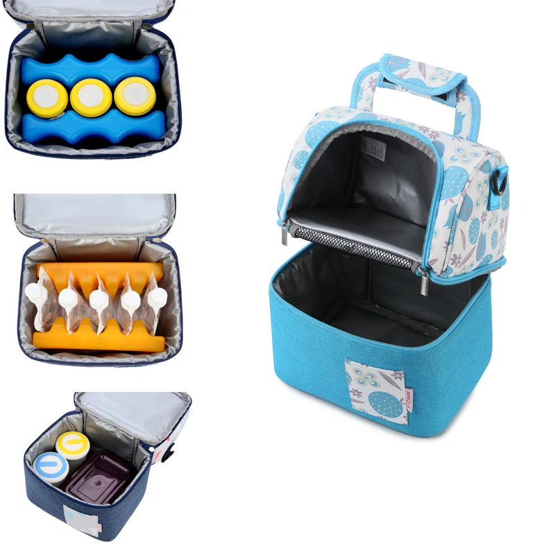Lunch Bag Women Thermal Dinner Box Cooler Picnic Pouch Double Layer Portable For Food Kids Milk