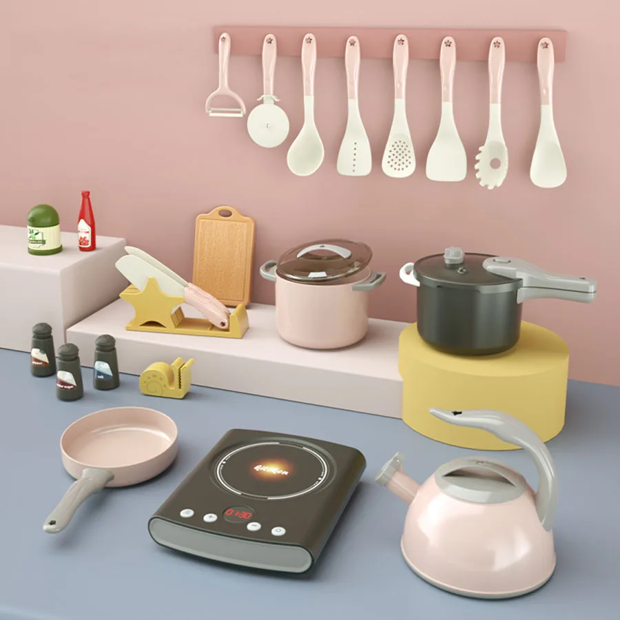 DIY Pretend Play Simulation Pretend Play House Cut Vegetable Cooking Game Set Child Enlightenment Fun Toy Children Gifts 6