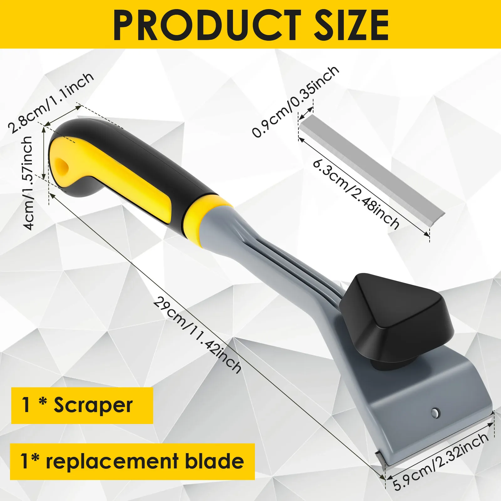 Handheld Carbide Scraper Ergonomic Scraper Tool Non Slip Carbide Scraper with Plastic Handle Multi-functional Paint Scrape Tools