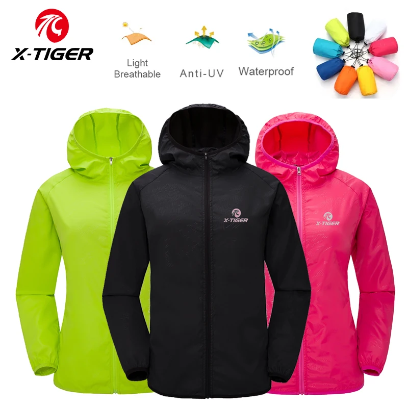 X-TIGER Windproof Reflective Cycling Jacket MTB Bike Bicycle Windcoat Super Light Sunscreen Hiking Jacket Cycling Sports Clothes