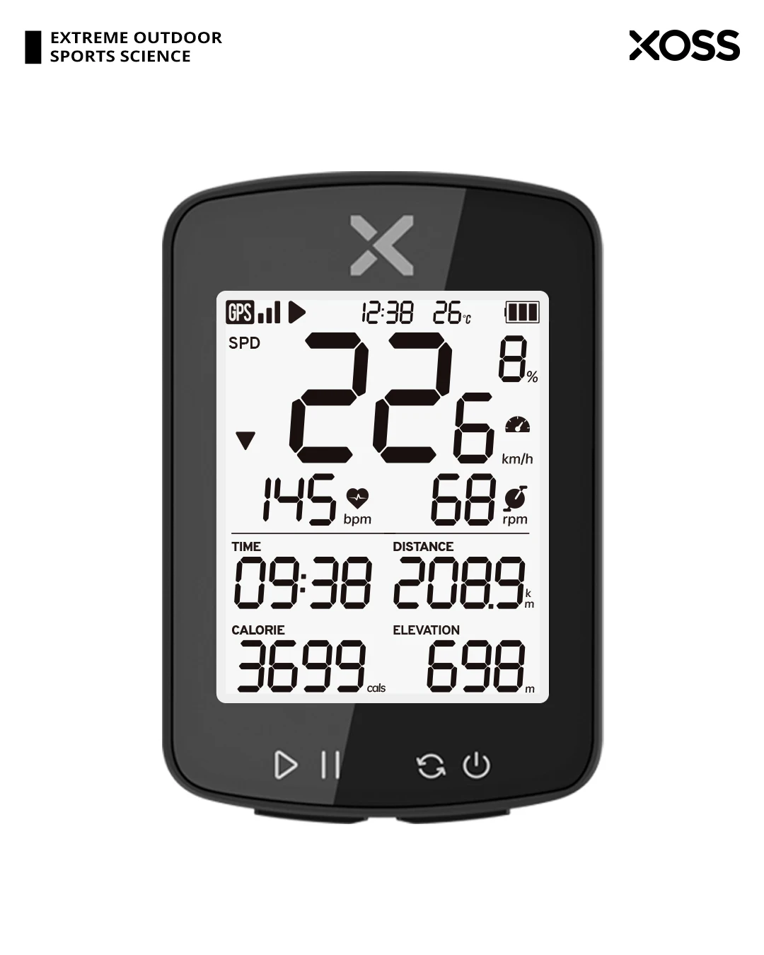 Description Picture 2 of itemXOSS G2 Bike Computer Wireless GPS Cycling Speedometer Waterproof ANT+ Cadence Speed Smart Bicycle Odometer Roadbike MTB