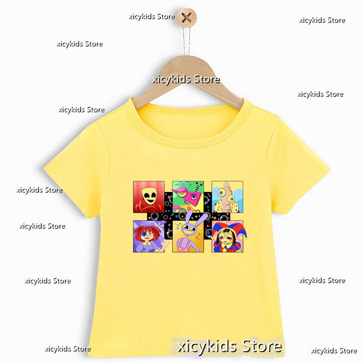 T-Shirt Per Ragazzi/Ragazze Divertente Videogioco The Amazing Digital Circus Cartoon Printed Kids Tshirt Cute Kids Clothes 1-3 Anni
