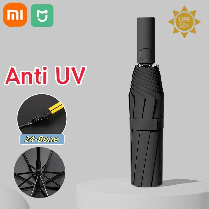 Mini Umbrella Xiaomi 24Bone Folding Automatic Anti UV Rain Sun Portable Windproof Light for Women Men mini umbrella