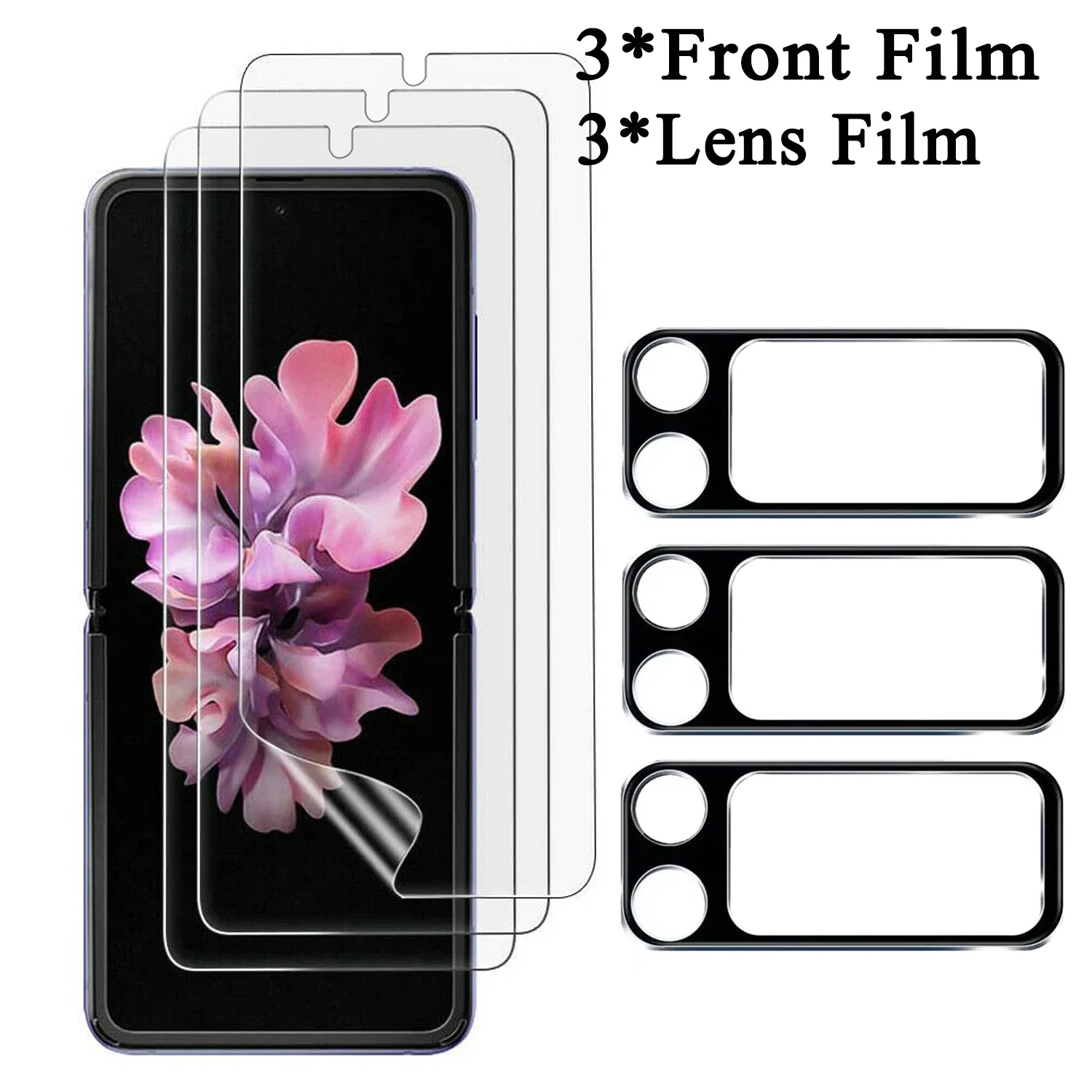6-in-1 3D Curved Camera and Screen Protector Set with Hydrogel Film