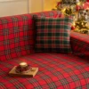 Christmas Plaid Couch Cover with Tassel Washable Sofa Covers Couch Furniture Protector Seat Slipcover Sofa Towel for Living Room 6