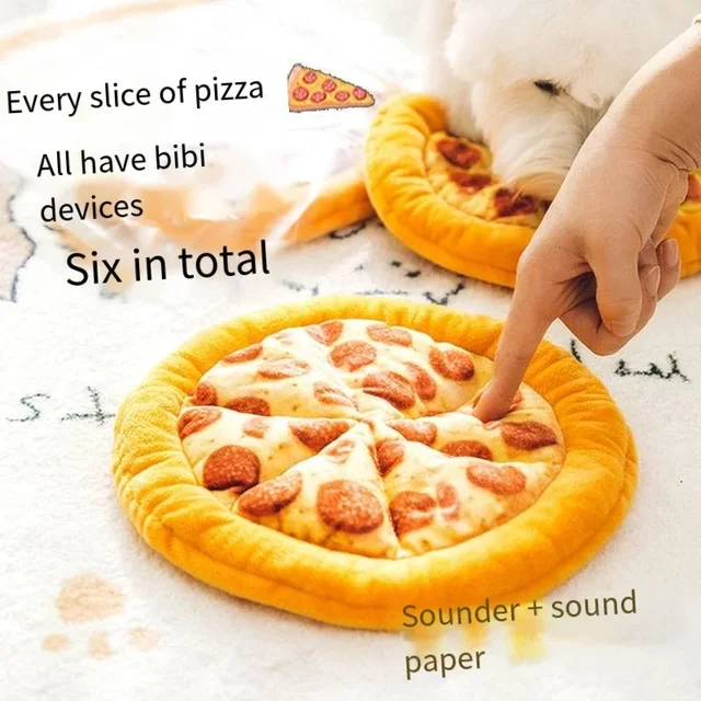 Plush Dog Toy Doughnut Pizza Shape Pet Squeaky Toys for Small Large Dogs Cleaning Teeth Puppy Chew Sound Toy Pet Supplies 5