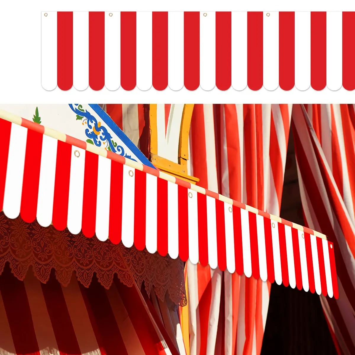 1pc Red White Striped Pennant Flag Banner Carnival Circus Theme Party  Decoration Wall Hanging Banner Circus Party Decoration - AliExpress, image size:1200x1200