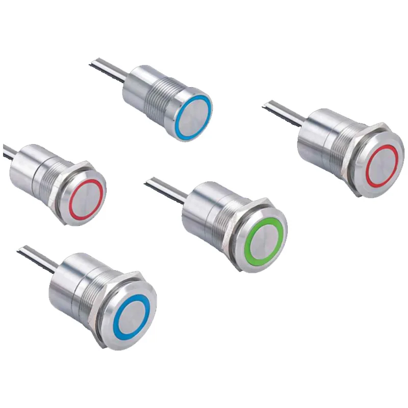 전기 접점 IP68 터치 스위치 방수 버튼 LED 순간 유도, 고정 온 오프 스위치, 24V, 12V, 110V, 16mm, 19mm, 22mm, 25mm, 30mm