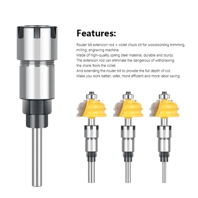 Asta Di Prolunga Per Mandrino CNC 1/2 Pollice - Con Pinze A Molla ER20 Da 6,5 E 13mm - Foto 7