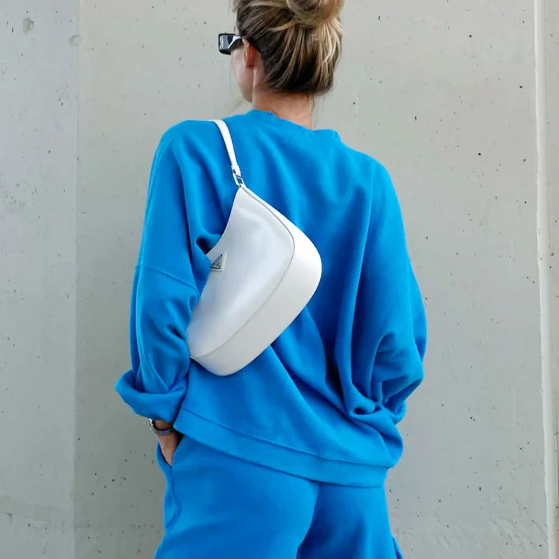 2023 New Autumn Winter Oversized Sweatshirt Women Long Sleeve Solid Sports Top Casual Round Neck Loose Sweatshirt Pants Sets