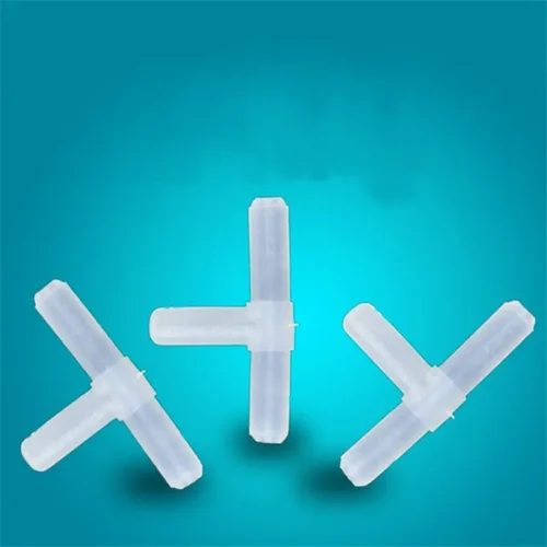 수족관 공기 펌프 라인 튜브 조인트 커넥터, 플라스틱 티 "T" 3 방향 어항, 4mm, 10 개 3