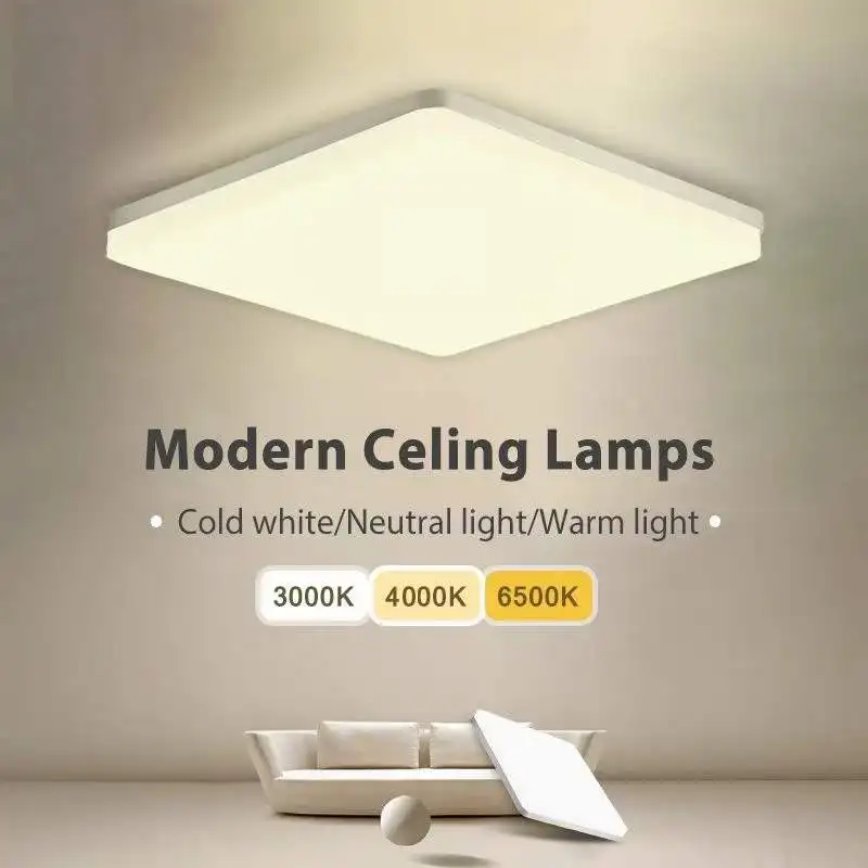 

Modern Square LED Ceiling Light Ceiling Light Moisture Proof Insect Proof Dust Proof Ceiling Light for Kitchen Balcony Bathroom