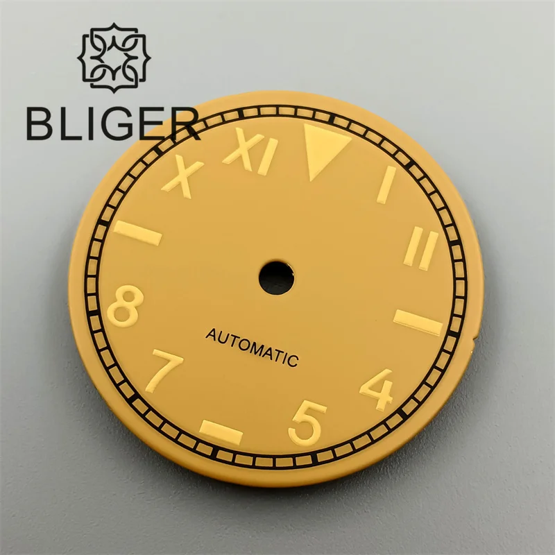 五単 タオル リングライト BLIGER 29mm Black White Yellow Gray California Watch Dial