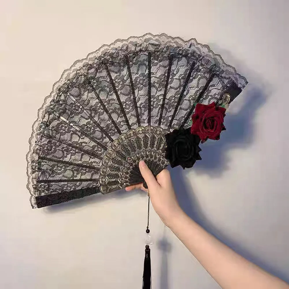 Lace Hand Fan Cosplay Halloween Party Photo Prop
