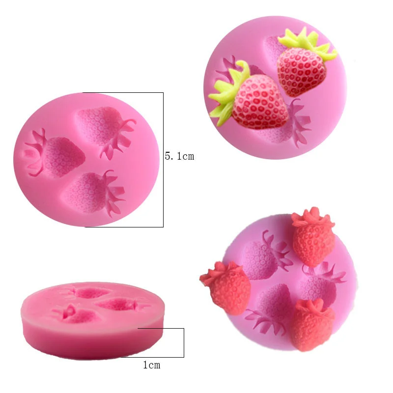 New Holes Strawberry Fruit Silicone Mold Fondant Molds Sugar Craft Tools  Chocolate Mould for Cakes - AliExpress