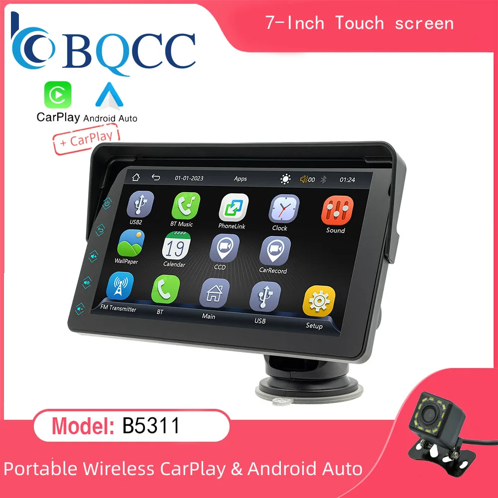 7inch Car Radio Multimedia Video Player Wireless Carplay Wireless Android Auto Touch Screen Sun Visor car stereo touch screen display car display