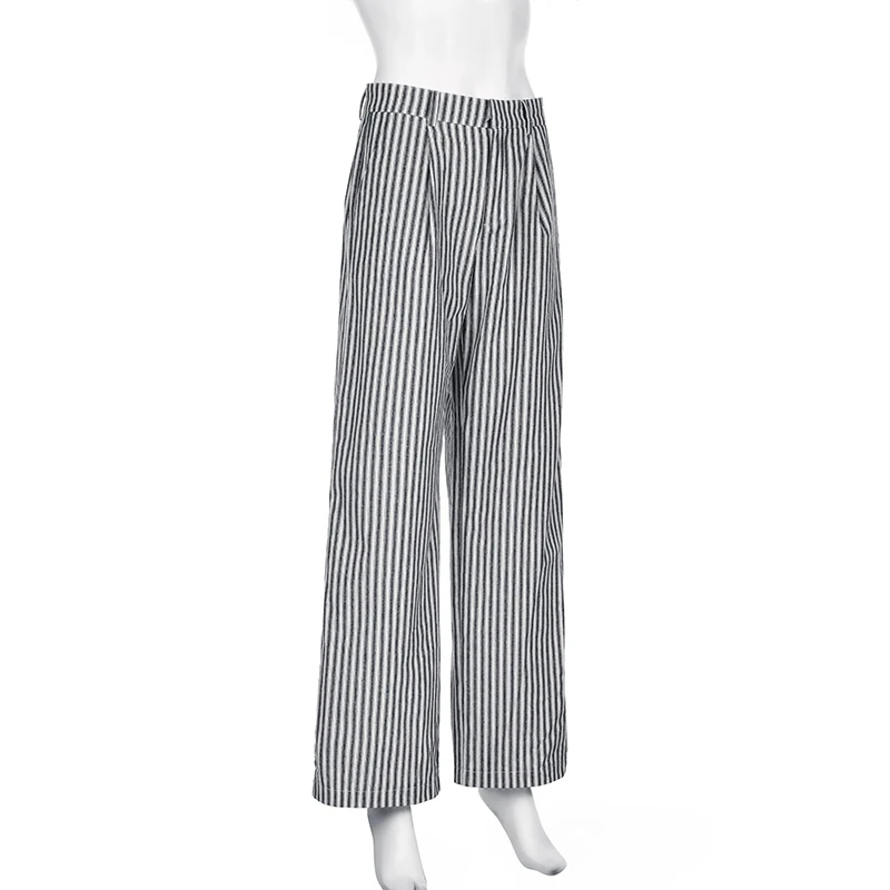 black and white striped pants