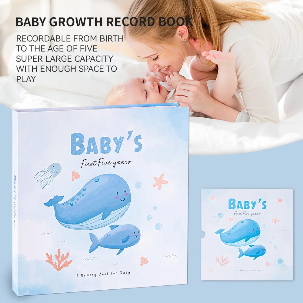 Baby Memory Book Scrapbook Photo Album Pregnancy Diary Cute Animal Keepsake Record Growth Journal Hand Account For New Parents