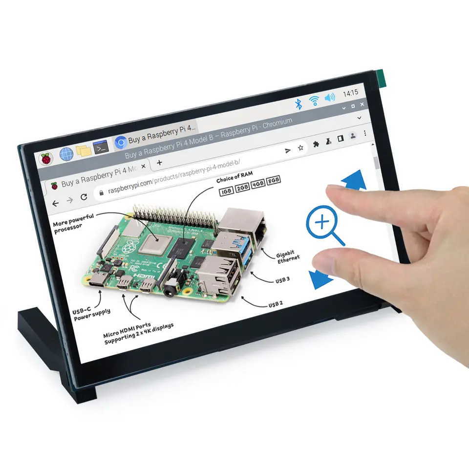 Freenove Touchscreen for Raspberry Pi 5 4 Screen Display 5/ 7 Inch IPS/ TN 800x480 Pixel 5-Point Capacitive Touch Driver-Free image 8
