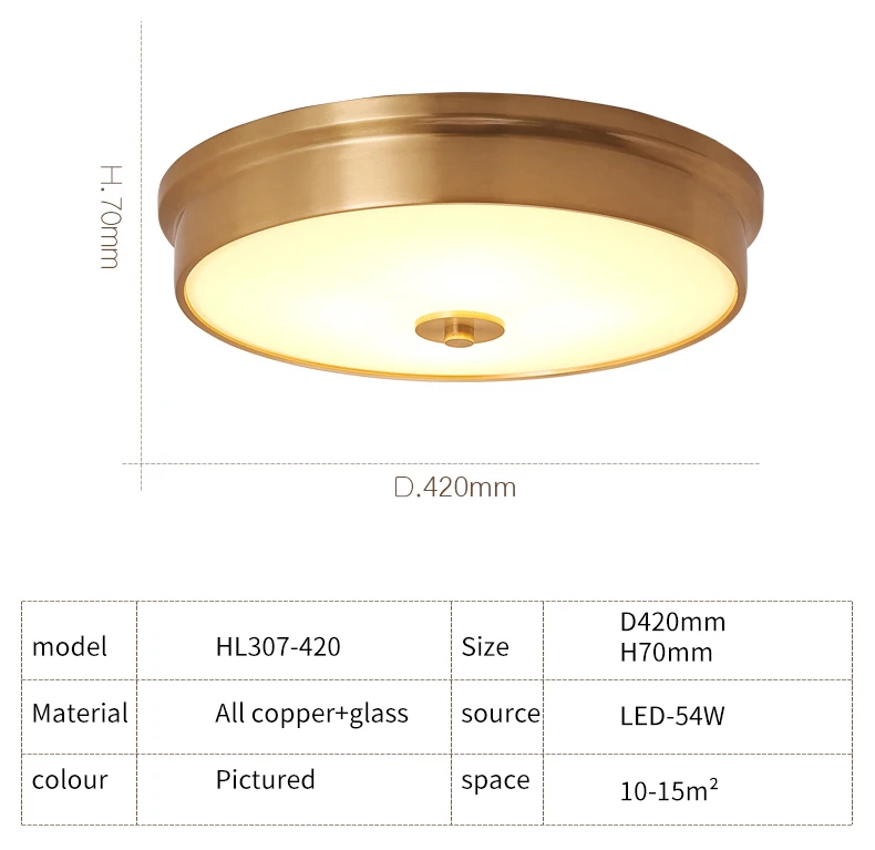 Nordic Modern Copper LED Ceiling Light - image 6