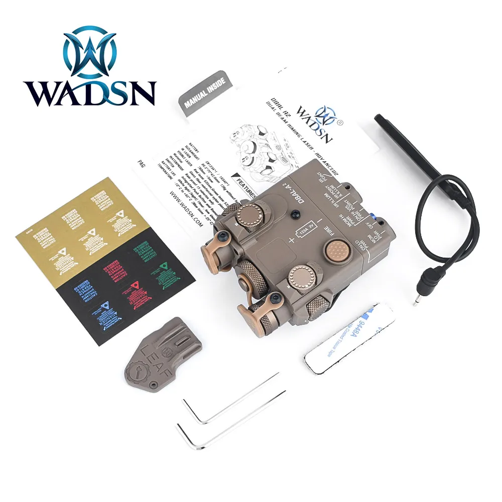 WADSN DBAL-A2 Red Green Dot Dual Beam Laser Sight Flashlight Tactical DBAL PEQ Aiming Airsoft Guns Weapon AR15 Rifle Light NO IR