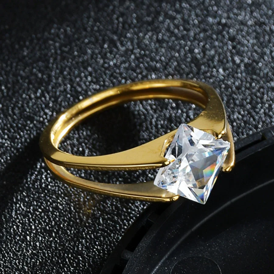 Crystal Rings Zircon Rings Stone Rings Fashion Rings Gold Rings Wedding Rings Stainless Steel Finger Rings Women Girls