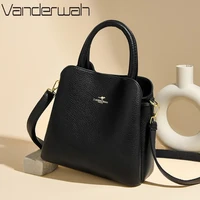 Luxury Soft Tote Bag 3 PU Leather Layers Fashion Crossbody Bag Designer Shoulder Bags For Women Elegant Casual Tote Bag Sac