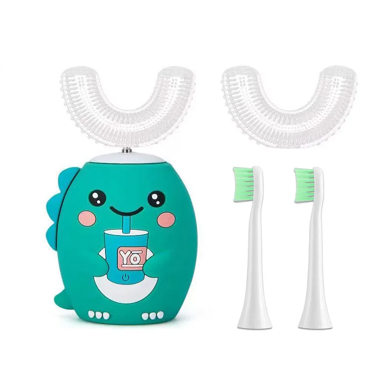 360Degrees Electric Sonic Toothbrush USB Rechargeable U Shaped for Kids Children Cartoon Blue Light Smart Ultrasonic Tooth Brush l3 remote controller group intercom motorcycle helmet blue tooth wireless headset up to 1500 meter for 8 riders