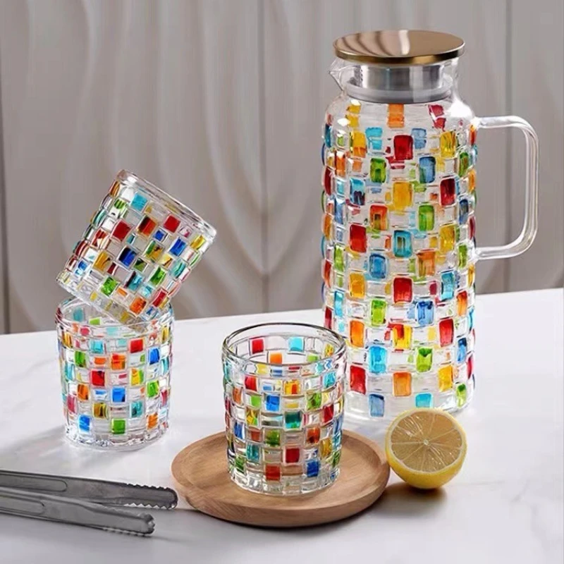 Cold kettle glass, high temperature resistance, high value packaging, cool white boiled water, large capacity tea bottle