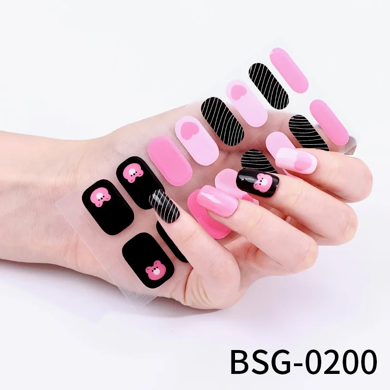 16Tips Nagellack UV Gel Nagel Aufkleber DIY Nail Art Design Aufkleber Full Cover Gel Wraps Aufkleber Für Frauen Aufkleber Dekoration – Detail 16