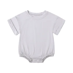 2025 Summer Bamboo Fiber Short Sleeve Baby Romper - 18 - 24M (1)