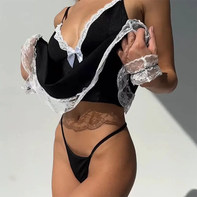 Porno Costumes Sexy Lingerie Women Underwear Erotic BabyDoll Porno Costumes Maid Dress Cosplay Uniform Lenceria Sexi Role Play