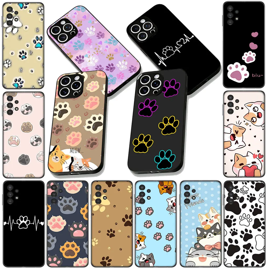 Cute Dog and Cat Cartoon Soft Phone Cover – Durable and Stylish Paw Design Case